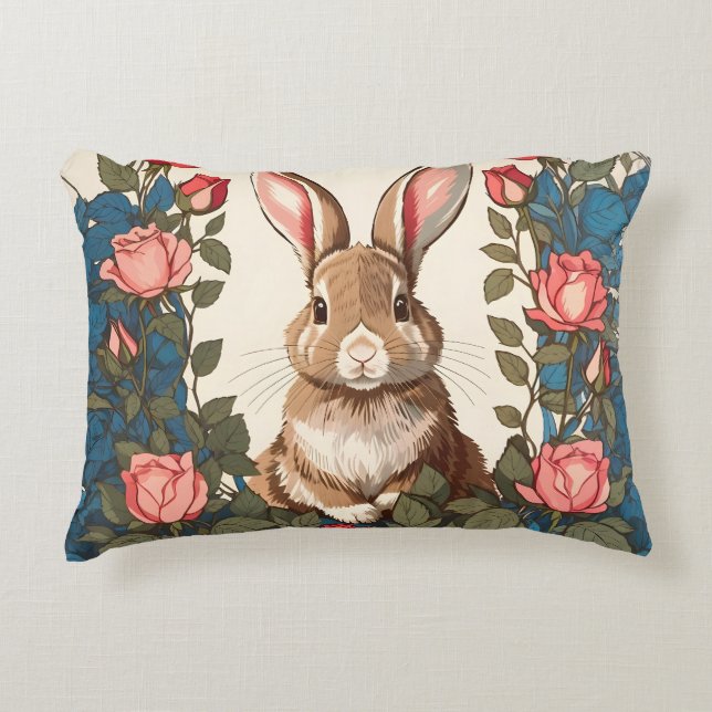 Almofada Decorativa Jardim de Rosa de Bunny Brown (Frente)