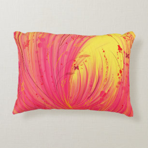 Almofada Decorativa Jardim Encantado Amarelo abstrato cor-de-rosa