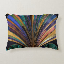 Almofada Decorativa Jewel Tone Peacock Blue Purple Gold Art Deco