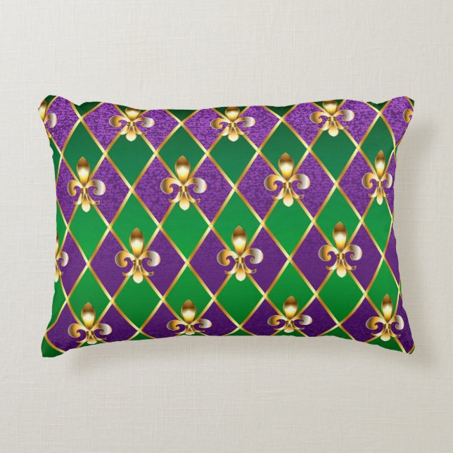 Almofada Decorativa Jewelry Background Mardi Gras (Frente)