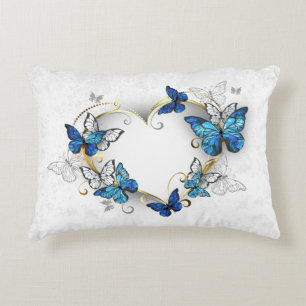 Almofada Decorativa Jewelry Heart with Butterflies Morpho