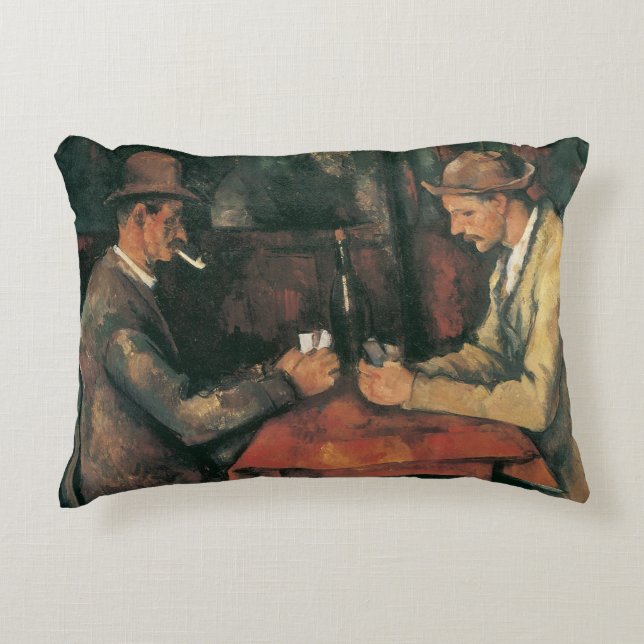 Almofada Decorativa Jogadores de Cartas de Paul Cezanne (Frente)