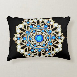Almofada Decorativa Joias de mandala brooch, elemento design. Dentes t