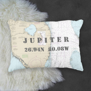Almofada Decorativa Jupiter, longitude náutica da latitude da carta d