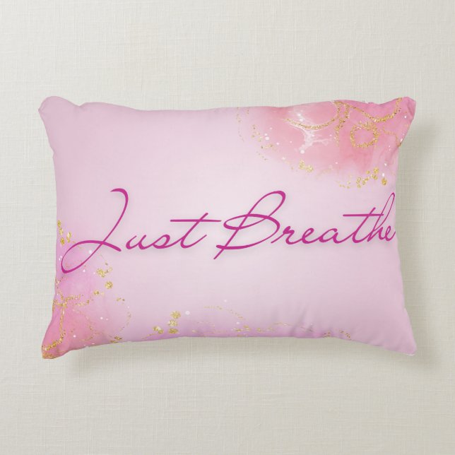 Almofada Decorativa Just Breathe - Pink Serenity Gift (Frente)