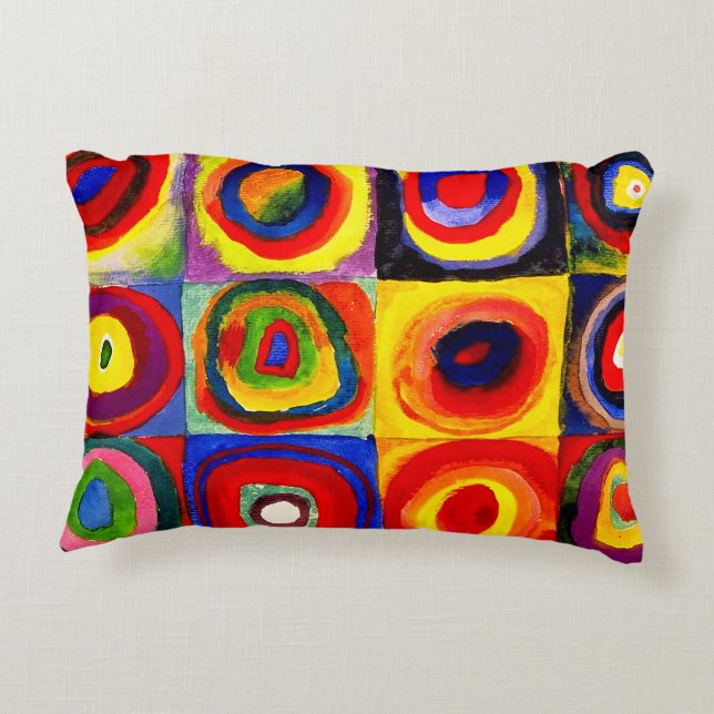 Almofada Decorativa Kandinsky Farbstudie Quadrate Esquadra Círculos de (Verso)