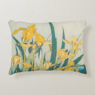 Almofada Decorativa Katsushika Hokusai - Gafanhoto e Iris