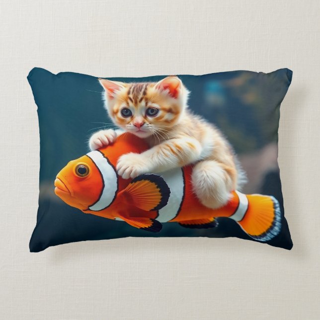 Almofada Decorativa Katze auf Clownfish (Frente)