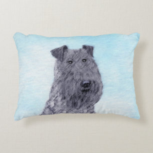 Almofada Decorativa Kerry Blue Terrier pintando uma pintura cãozinha o