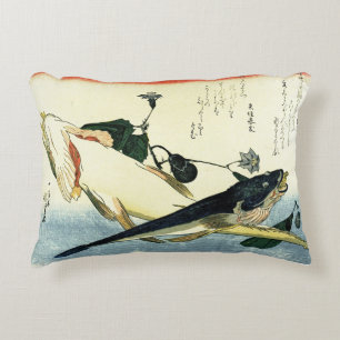 Almofada Decorativa Kochi (Bartail Flathead) Peixe Japonês Hiroshige
