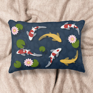 Almofada Decorativa Koi Fish Pond Japonês