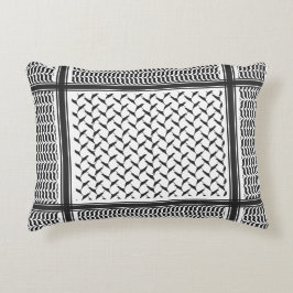 Almofada Decorativa kuffiya, preto e branco, da Jordânia palestiniana