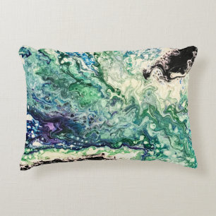 Almofada Decorativa La Laguna pintura azul esbranquiçada