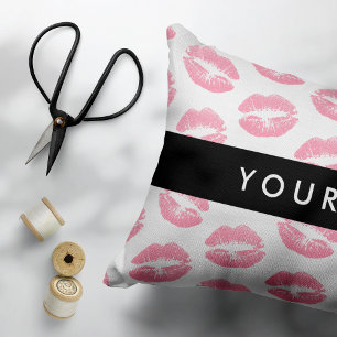 Almofada Decorativa Lábios Rosa, Beijo, Batom, Seu Nome, Personalizar