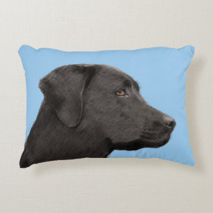 Almofada Decorativa Labrador Retriever Black Painting Original Dog Art