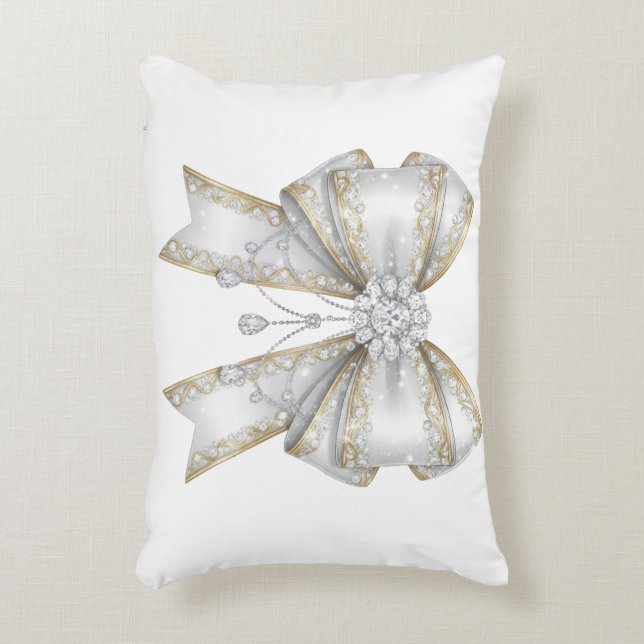 Almofada Decorativa laço branco (Frente(Vertical))