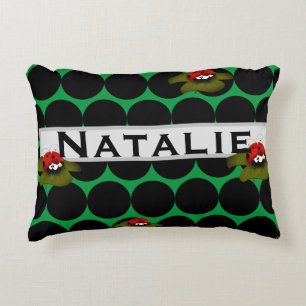 Almofada Decorativa Lady Bug No Travesseiro De Destaque Do Lilly Pad