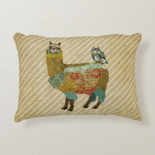 Almofada Decorativa Lama Dourado & travesseiro azul da coruja