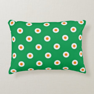 Almofada Decorativa Laranja/Pontos Brancos em Verde