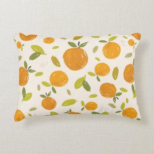 Almofada Decorativa Laranjas pintadas à mão design de fruta de padr