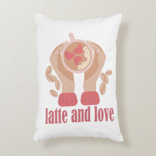 Almofada Decorativa Latite e xícara de amor, mãos e café