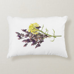 Almofada Decorativa Lavanda e Design Botânica Amarelo