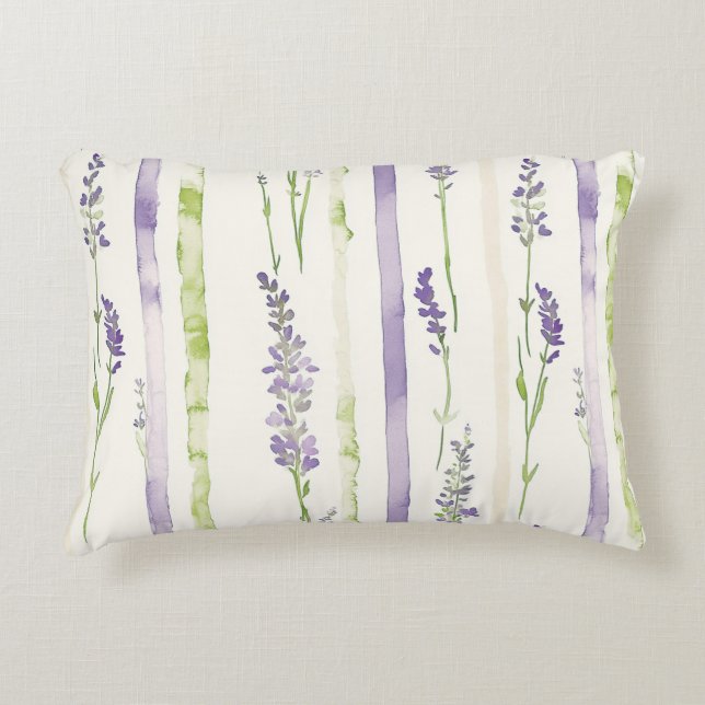 Almofada Decorativa Lavender Stripes Floral   (Frente)