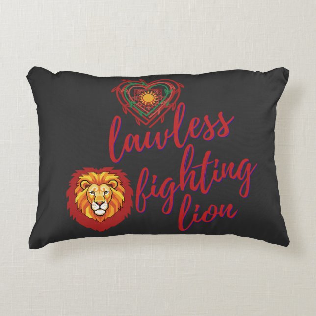 Almofada Decorativa Lawless fighting lion (Frente)