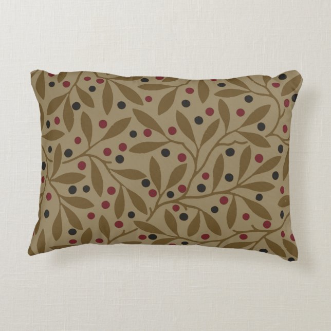 Almofada Decorativa Leaf Berry Classic Colorful Bonito Patterna Art (Verso)