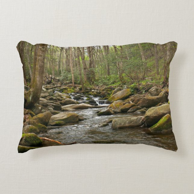 Almofada Decorativa LeConte Creek nas Montanhas do Enfumaçado do Excel (Frente)
