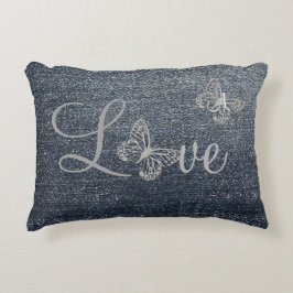 Almofada Decorativa Legal aparência de Denim