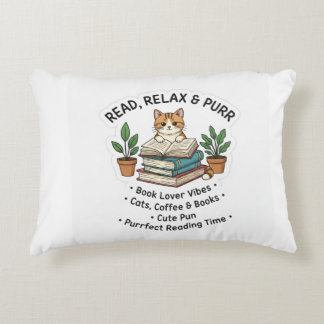 Almofada Decorativa Leia Relaxar & Ronronar – Adesivo de Gato Fofo Com