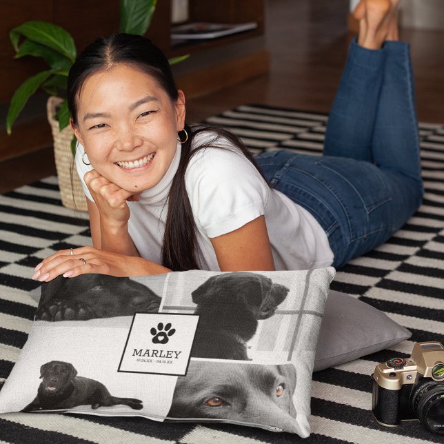 Almofada Decorativa Lembrança de Pet de Colagem de Fotos Contemporânea (Criador carregado)