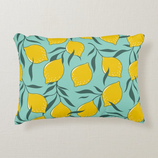 Almofada Decorativa Lemon Art Fashion Abstrato Seamless (Frente)