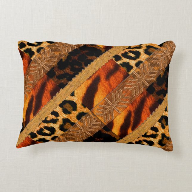 Almofada Decorativa Leopard &Tiger Animal (Verso)