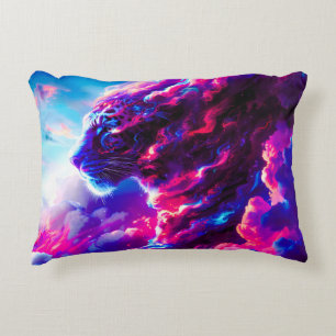 Almofada Decorativa Leopardo Neon Cósmico Futurista