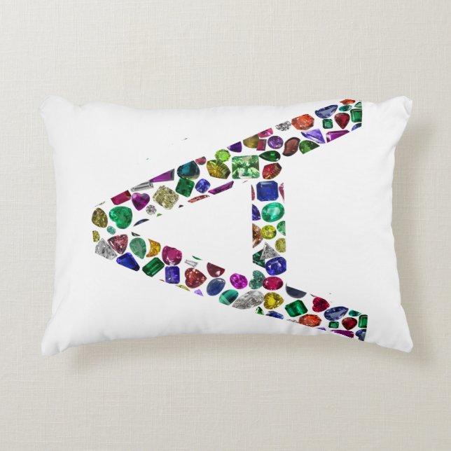 Almofada Decorativa Letra inicial A em Gemstone Floral Design (Frente)