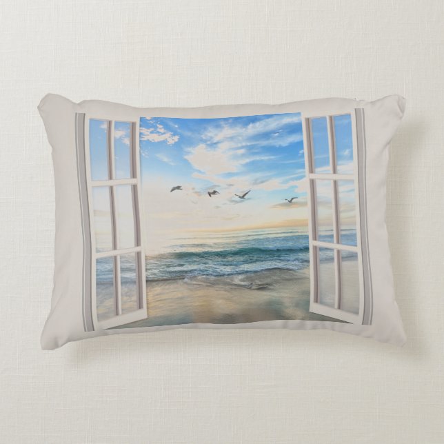 Almofada Decorativa Levantamento do sol pela janela (Frente)