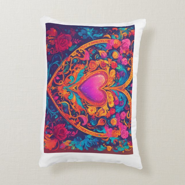 Almofada Decorativa Ligado por Heart. (Verso(Vertical))
