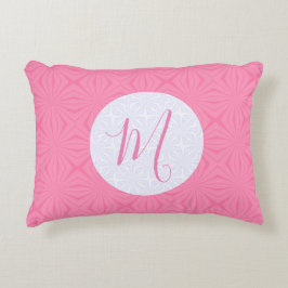 Almofada Decorativa Light Pink Squiggly Squares Personalize Initial 