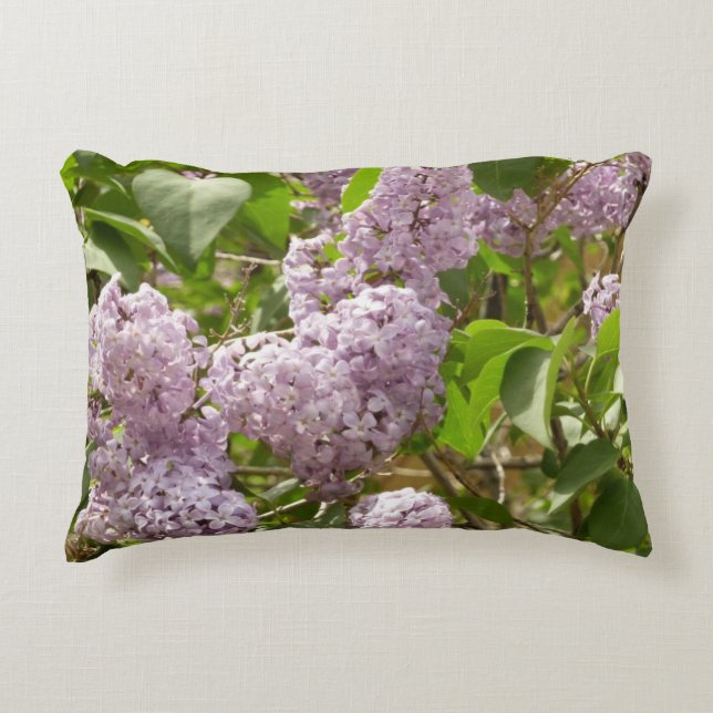 Almofada Decorativa Lilac Bush Lindas Flores de primavera Roxas (Frente)