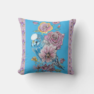 Almofada Decorativa Lilás Floral Aguarela do Budgi