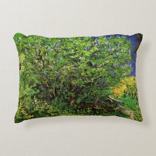 Almofada Decorativa Lilases de Vincent van Gogh, Flores de Jardim Anti