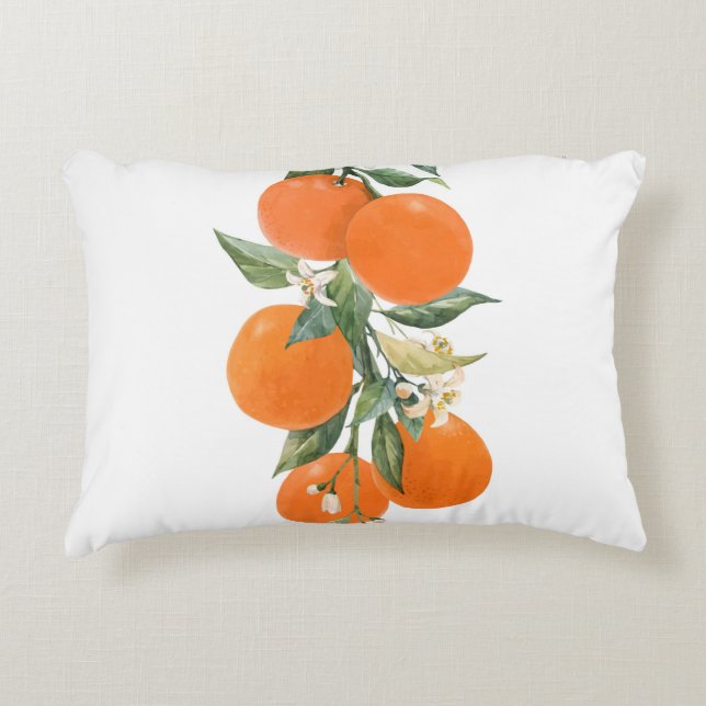 Almofada Decorativa Limão-laranja fruta de citrinos (Frente)