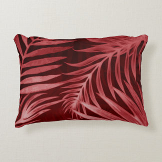 Almofada Decorativa Linda abstrato cor rosa e flores vermelhas em b