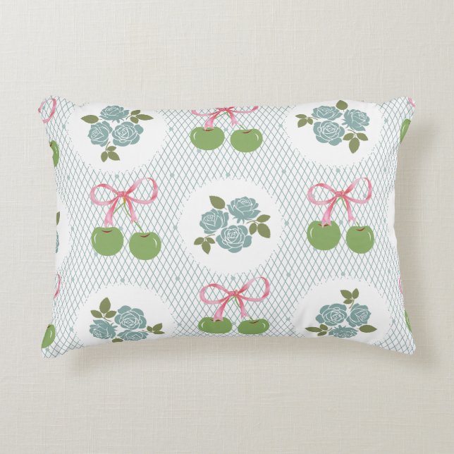 Almofada Decorativa Linda e impressionante renda azul (Frente)