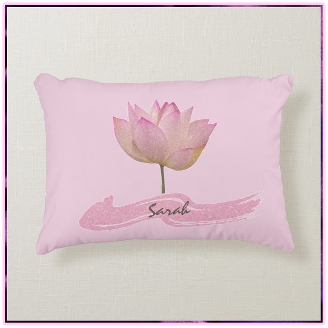 Almofada Decorativa Linda Flor de Lotus Rosa (Criador carregado)