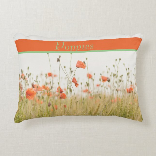 Almofada Decorativa Linda Flor Laranja-Papoeira, personalizável. (Frente)