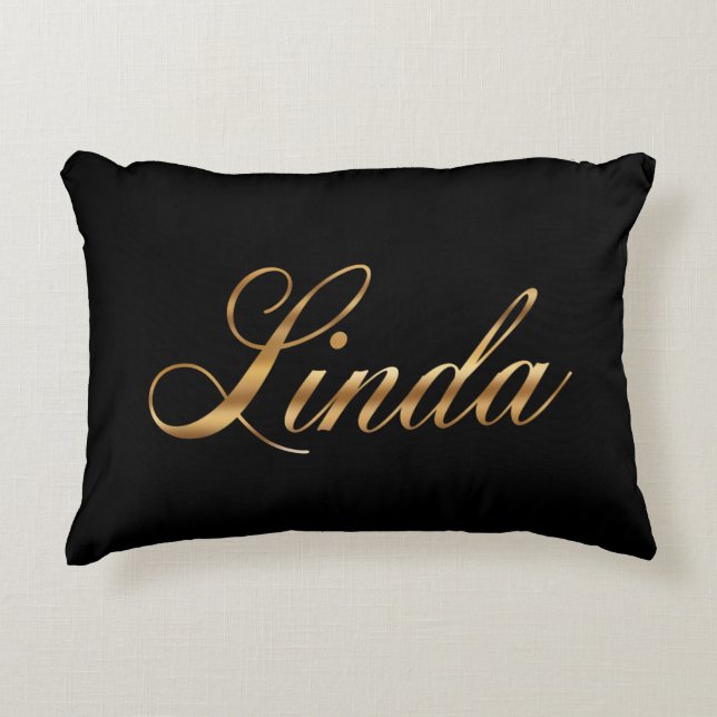 Almofada Decorativa Linda gold Design Lettering Kissen (Frente)