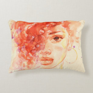 Almofada Decorativa Linda menina aquarela